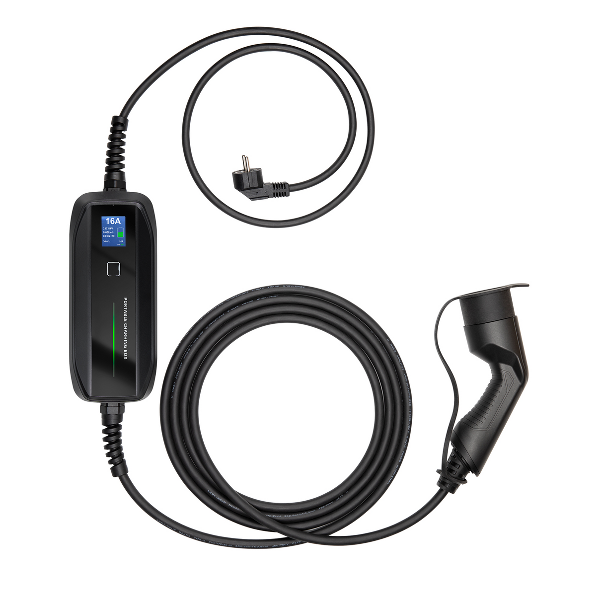Mobile Charger Renault Twingo - Besen with LCD - Type 2 to Schuko
