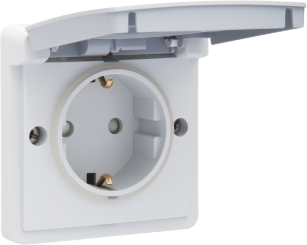 Niko Wall Socket 16a avec couvercle pliant pour la sécurité à la maison Chargement 1-Rold - IP55 adapté à l'intérieur et à l'extérieur