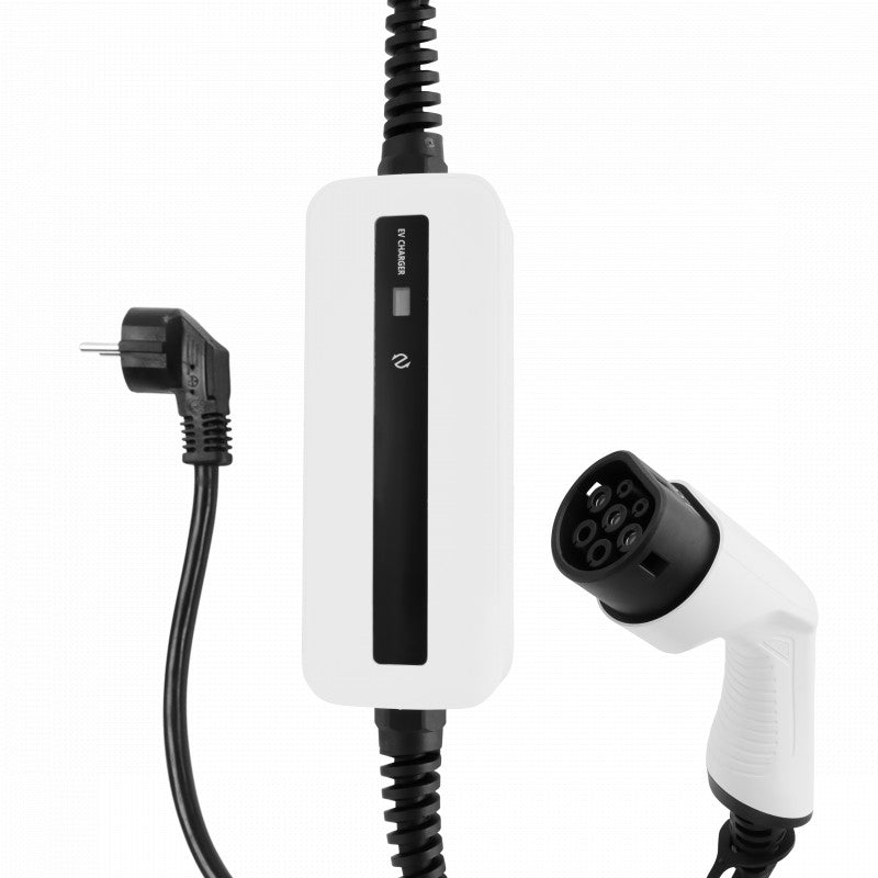 Mobile Charger Jaguar F-Pace - White with LCD Type 2 to Schuko